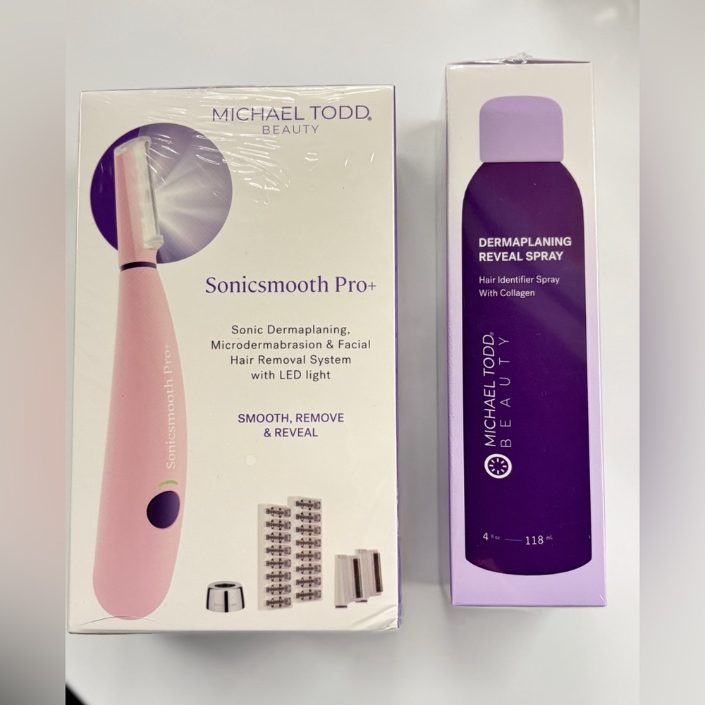 Michael Todd Beauty Sonicsmooth Pro+ Dermaplaning Tool + Reveal Spray